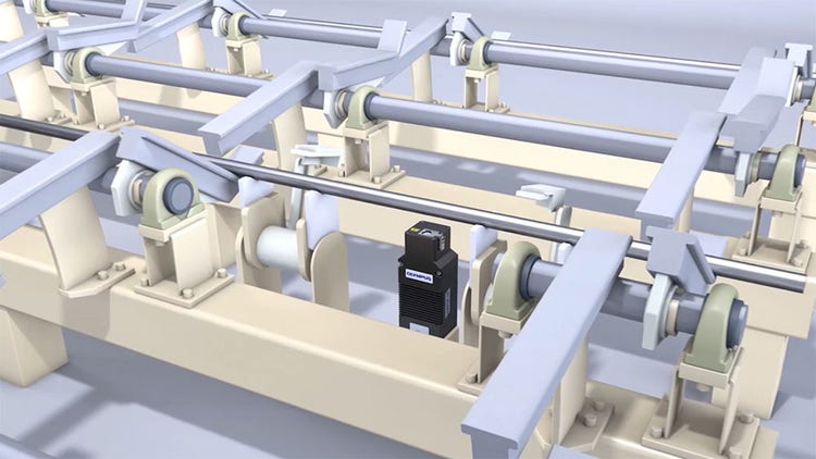 Inline-RFA-Analyse von Metallstäben