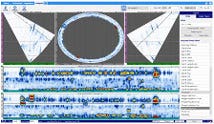 Axialansicht eines Rohres mit deutlich erkennbaren Fehlern in der erweiterten WeldSight Analysesoftware für das OmniScan X3 Phased-Array-Prüfgerät