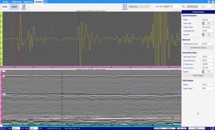 Erweitertes TOFD-Menü in der erweiterten WeldSight Analysesoftware für die Phased-Array-Ultraschallprüfung (PAUT) mit dem OmniScan X3 Prüfgerät