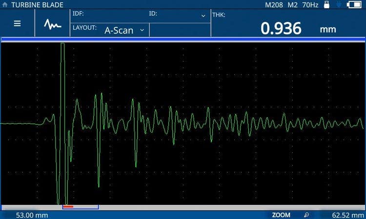 Precision thickness measurements for turbine blade inspections