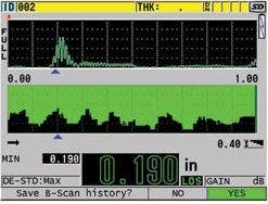 Thickness test in an indoor display