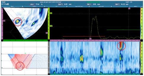 Flaw 4: inside fatigue crack scan results