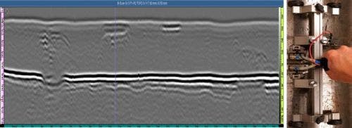 Single TOFD group acquired by manual one-line scanner