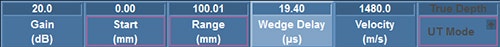 Figure 6: Adjusting the wedge delay and velocity