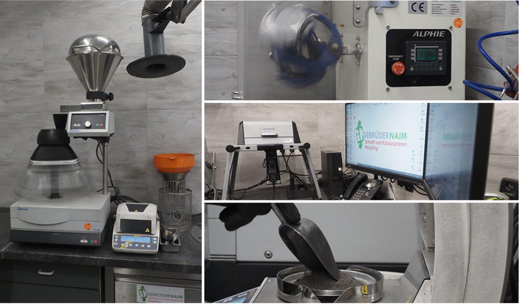 Analysis of catalyst samples in the laboratory