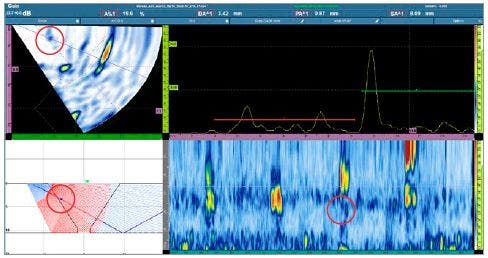 Flaw 3: outside fatigue crack scan results