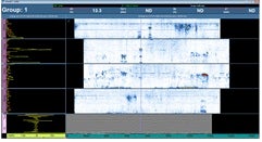 Both OmniScan and OmniPC allow simultaneous view of all Ultrasonic data (PV200 on OmniScan and PV100 in OmniPC shown)