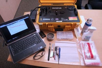 Olympus TERRA portable XRD analyzer.