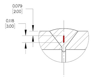 Flaw 1: centerline crack diagram