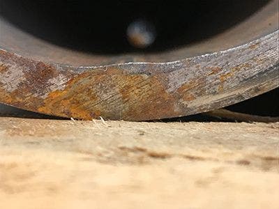 ERW pipe with an example of undercut weld