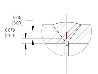 Flaw 2: centerline crack diagram (deeper crack)