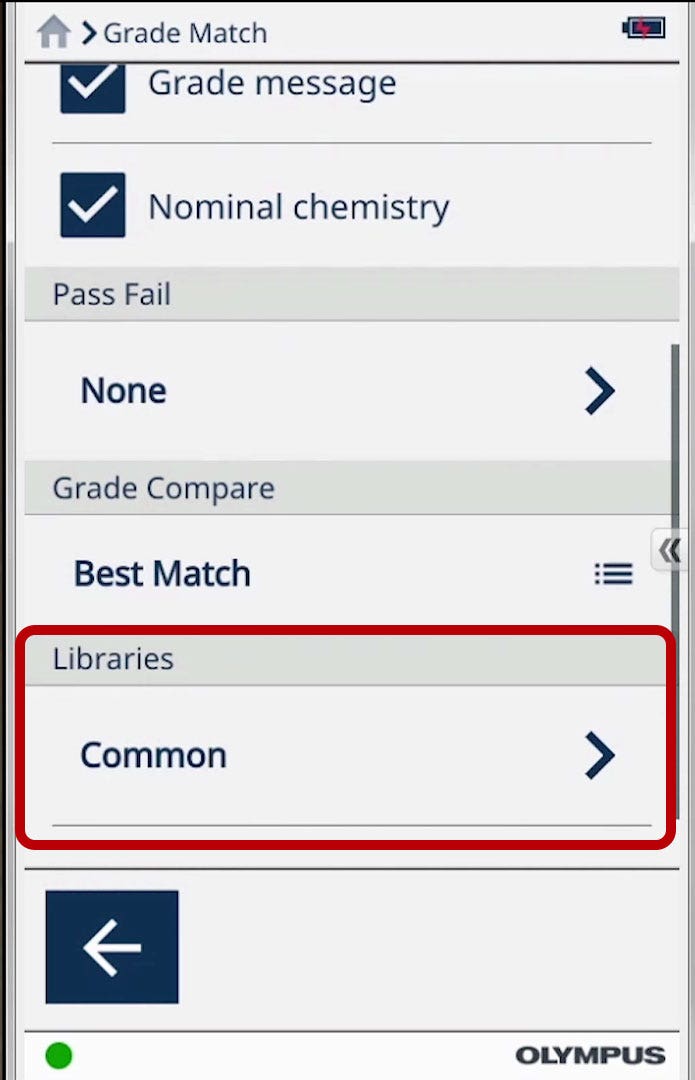 Alloy grade library for handheld XRF