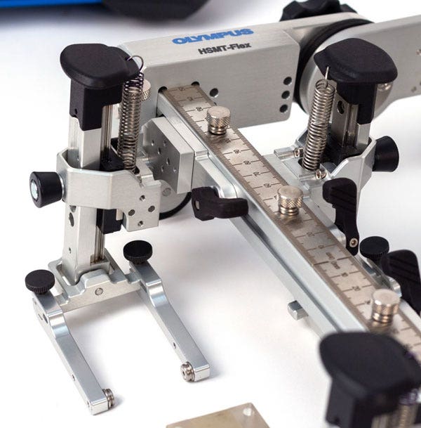 HSMT-Flex PAUT scanner with probe holder and index offset ruler