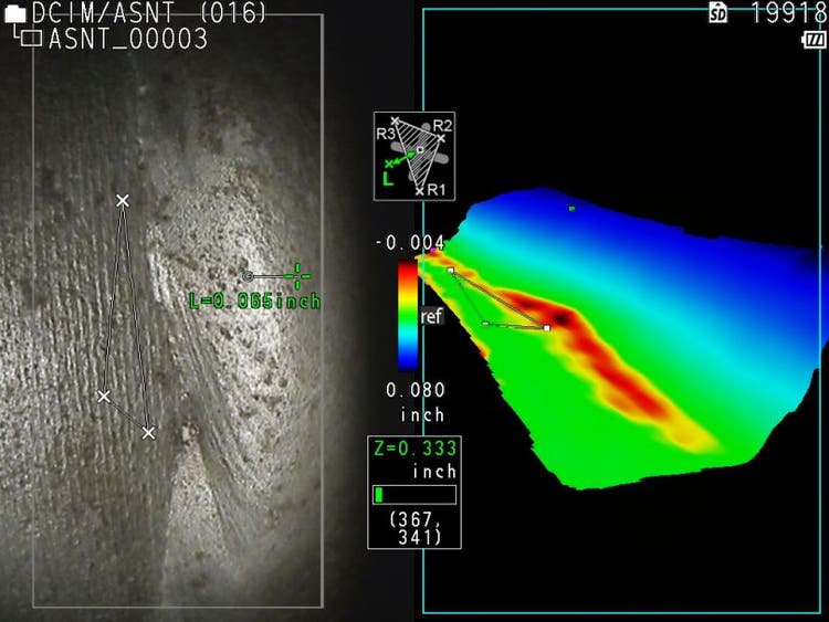 Pipe weld inspection using a videoscope