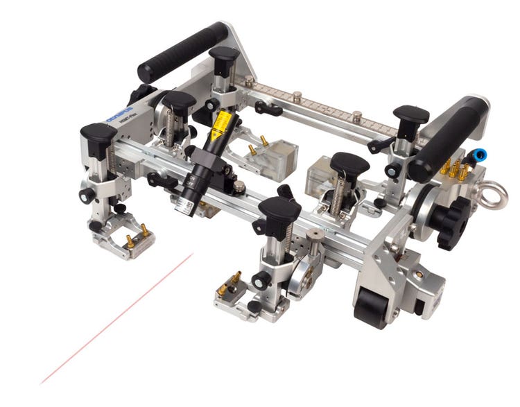 HSMT-Flex girth weld scanner with laser pointer for PAUT and TOFD circumferential pipe scanning