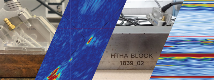 A close-up of a blue and silver object Description automatically generated