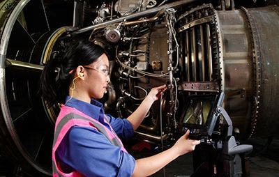 Inspecting a jet engine with a videoscope