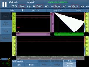 PA linear probe screen - OmniScan