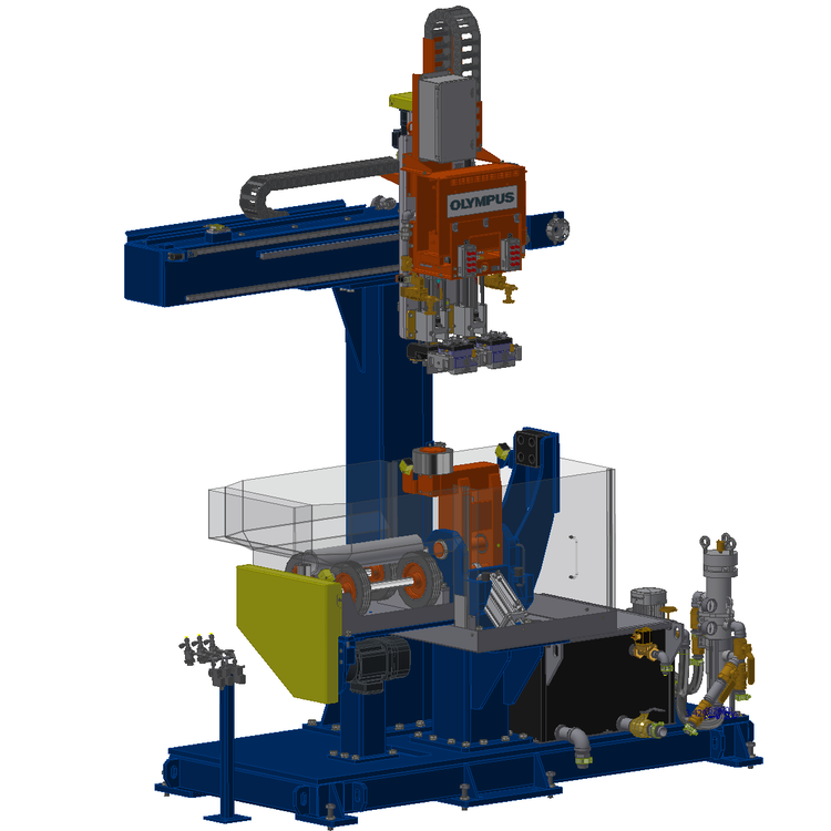 Olympus Tube End Inspection System a small footprint system for integration into pipe manufacturing production line.