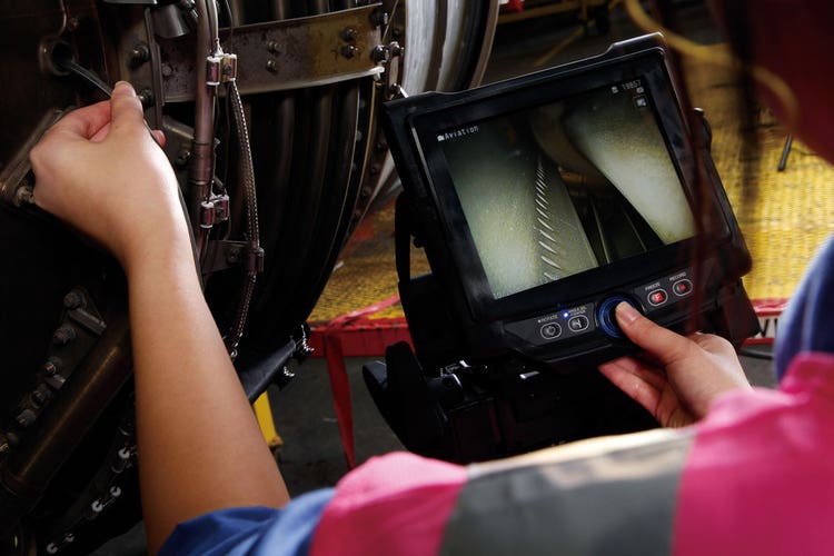 Aircraft inspection using industrial videoscopes