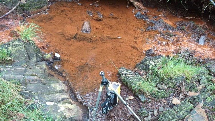 Testing downstream from a lead mine using portable XRF