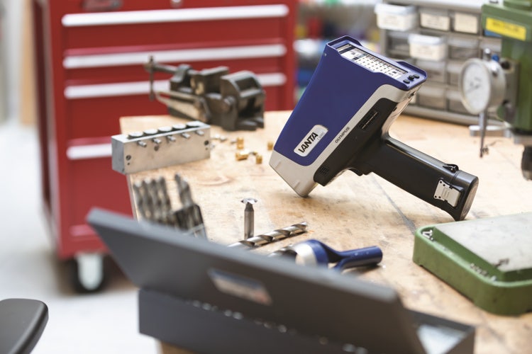 Vanta XRF gun used for analyzing metals in metal manufacturing industry