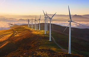 Rope access NDT technicians working with wind turbine