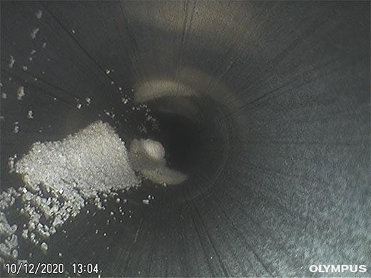 Residue in a process pipe