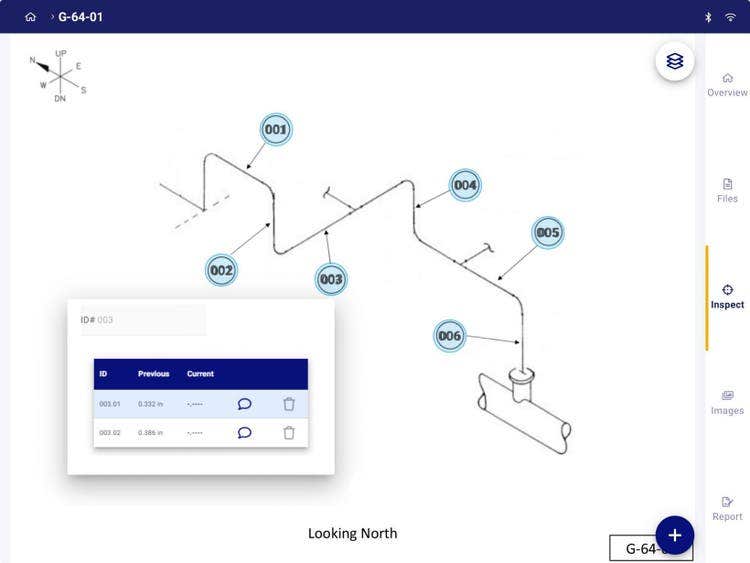 Inspection project manager application for ultrasonic thickness testing