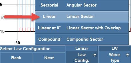 Configuración de la ley a «Lineal»