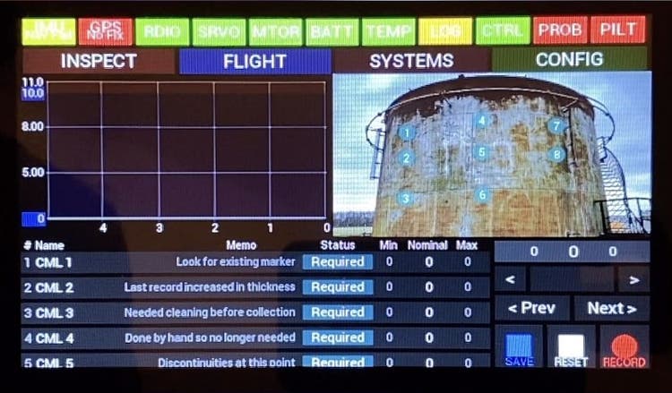 Données d’une inspection réalisée par drone