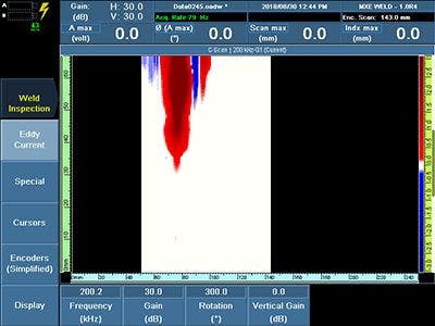 C-scan de l’acier inoxydable 304 avec entrefer de 3 mm