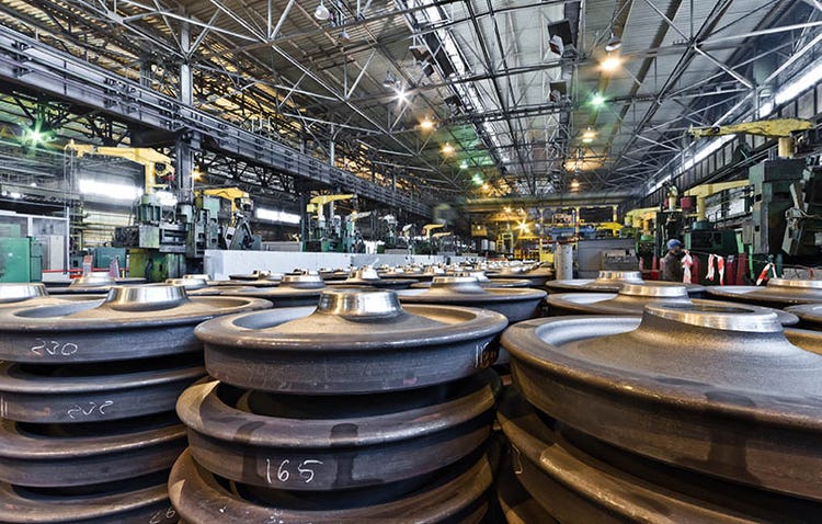 Train wheel manufacturing factory
