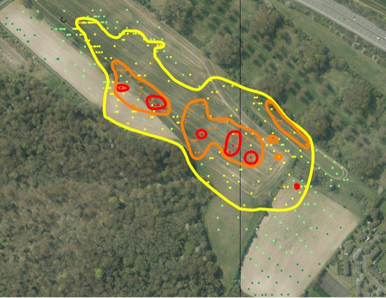 Mapping lead in contaminated land