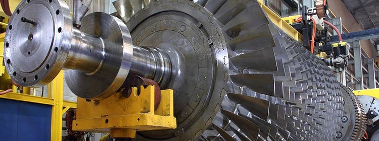 Figura 1— Le componenti rotanti di una turbina richiedono un'ispezione regolare per mantenere un'operatività sicura e efficiente.