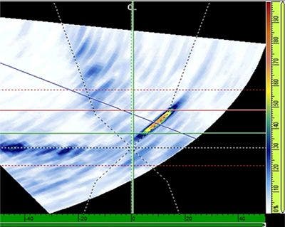 Confronto tra i risultati S-scan delle sonde A17 e A26 per un difetto longitudinale