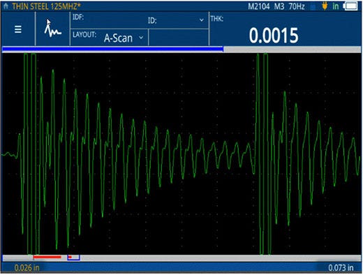 Apparecchiatura usata per ispezionare lo spessore di coil in metallo