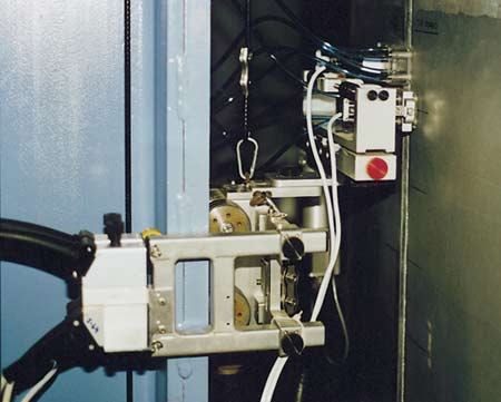 In-plant, vertical setup for 40-ft long friction stir weld inspection