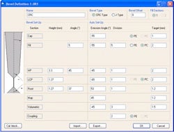 After inputting joint parameters the software predicts all beam paths