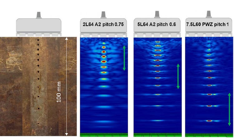 Confronto tra diverse immagini TFM di SDH acquisite attraverso 3 sonde phased array