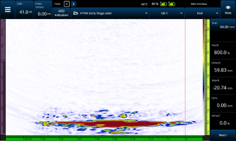 Envelope ON—the TFM image reconstruction results are clearer and sharper, the amplitude is increased, and no data is lost.