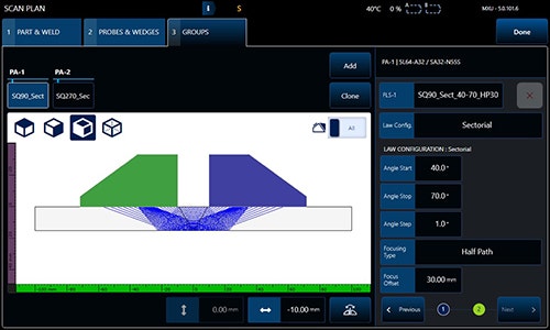 Con il completamento della configurazione, si è pronti a iniziare un'ispezione