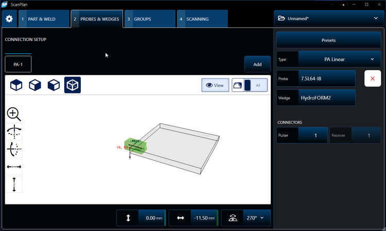 ScanPlan setup builder software probes and wedges tab