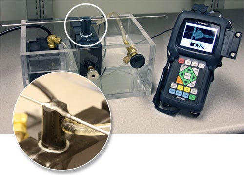 38DL Plusでの小径管の試験