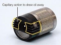 See better and save time when inspecting inside an oily wind turbine gearbox using Olympus’ oil clearing adaptor for your borescope’s insertion tube tip