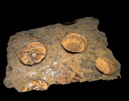 非貫通穴を持つサンプルの3D画像