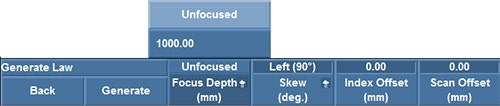 Figure 5: Setting the focus depth to Unfocused