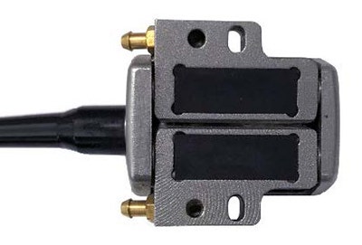 双晶线性阵列探头：底视图