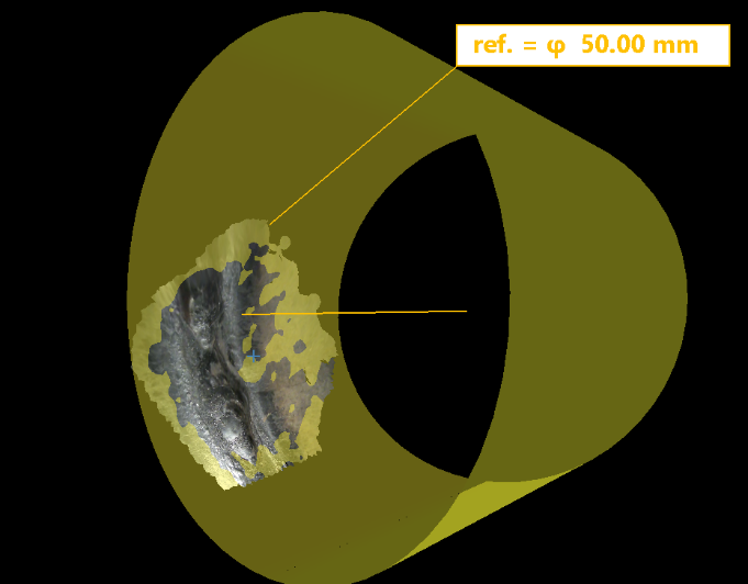 整个参考圆柱体的弯曲形状。
